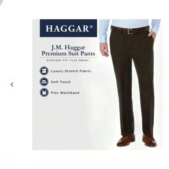J.M. Haggar Premium Stretch Suit Pant - Flat Front - Picture 3 of 7